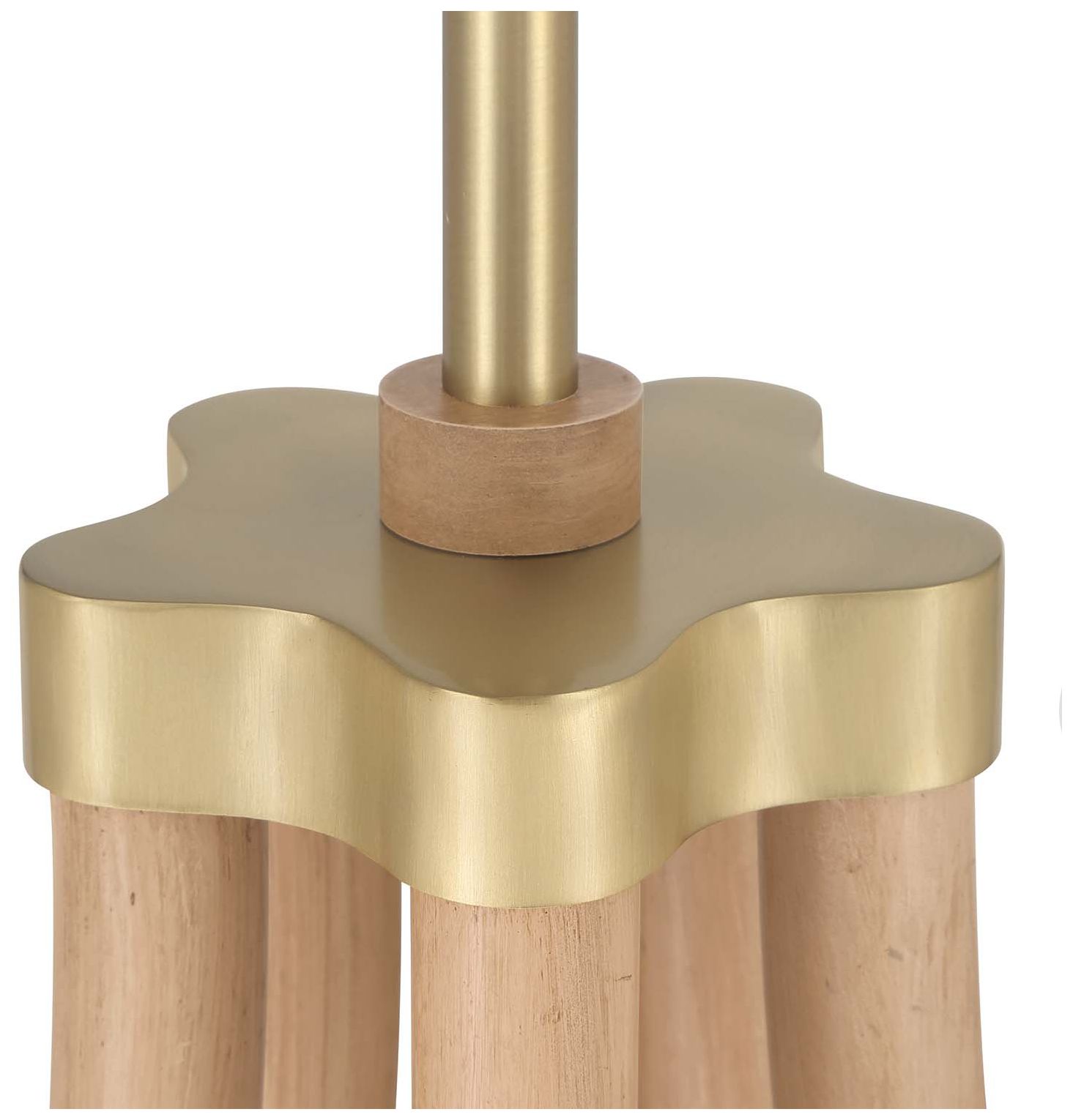 Image 6 Marisol 38" Wide 5-Light Champagne Brass Chandelier more views