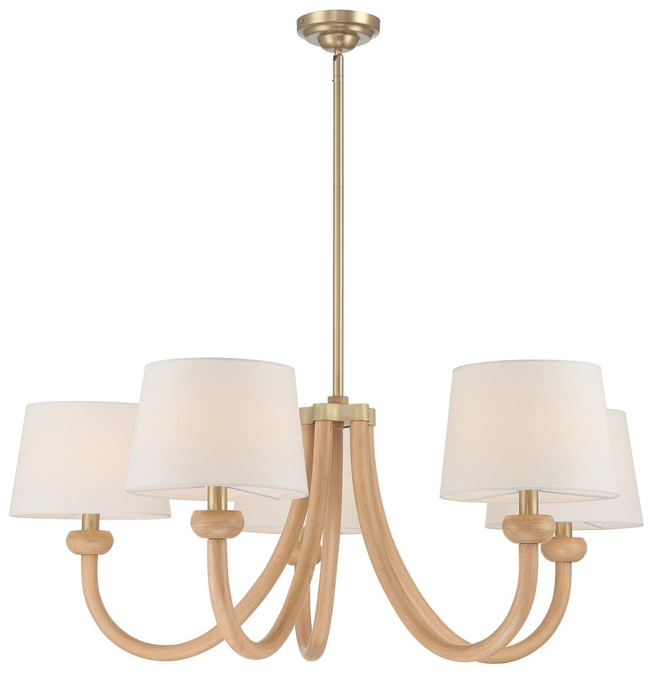 Image 7 Marisol 38" Wide 5-Light Champagne Brass Chandelier more views