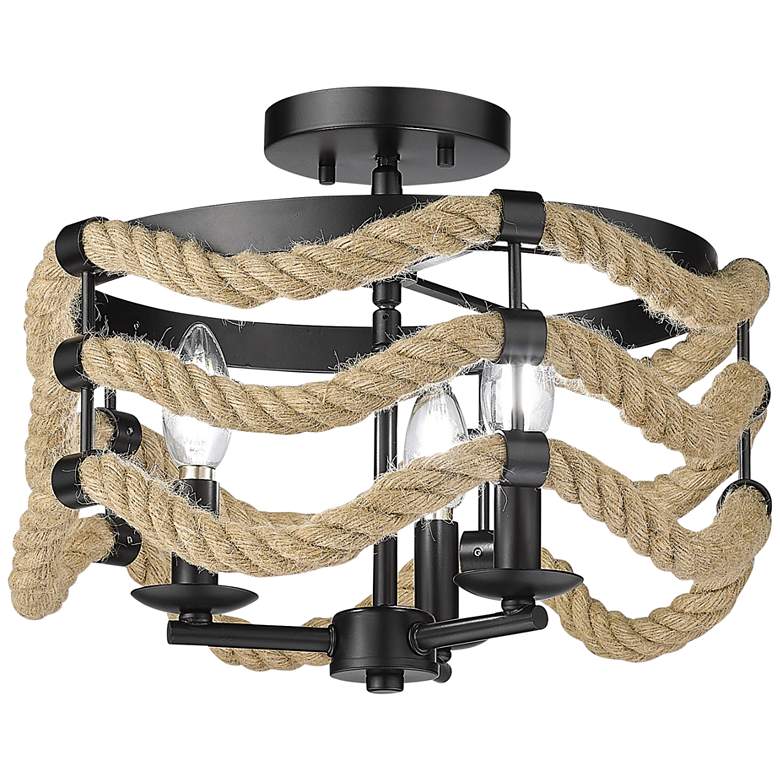 Image 2 Marissa 14 1/2" Wide Matte Black Metal 3-Light Ceiling Light