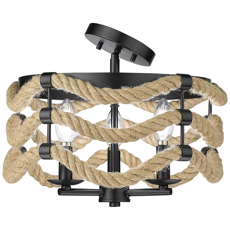 Image 5 Marissa 14 1/2" Wide Matte Black Metal 3-Light Ceiling Light more views