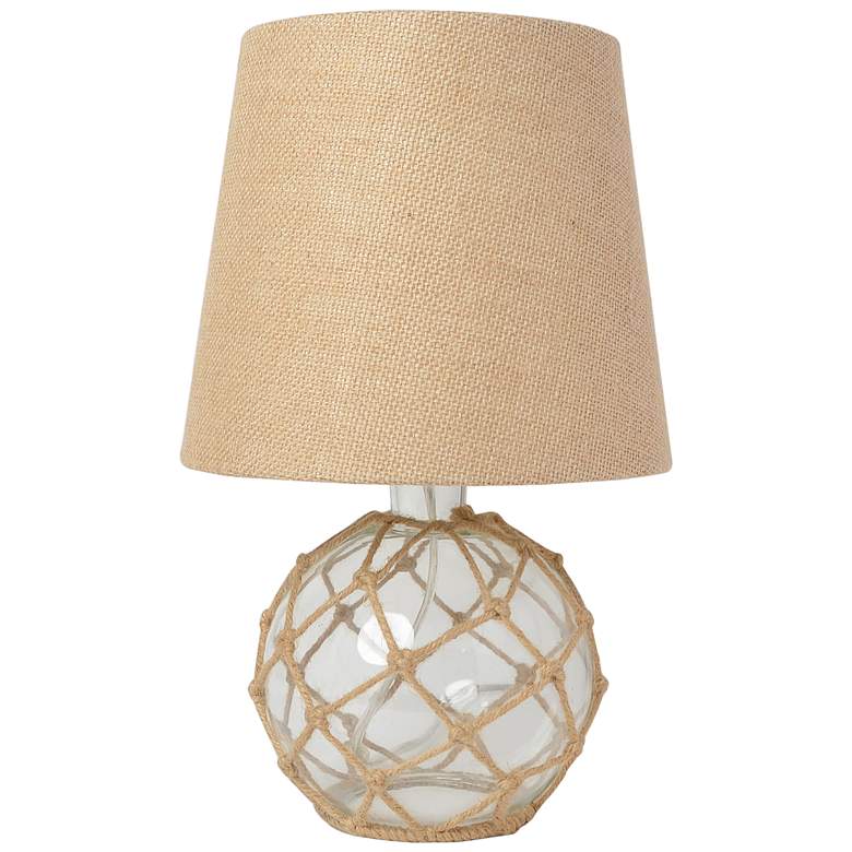 Image 2 Maritime 14 3/4" High Coastal Rope and Clear Glass Accent Table Lamp
