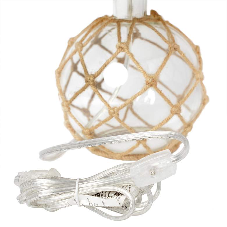 Image 4 Maritime 14 3/4" High Coastal Rope and Clear Glass Accent Table Lamp more views