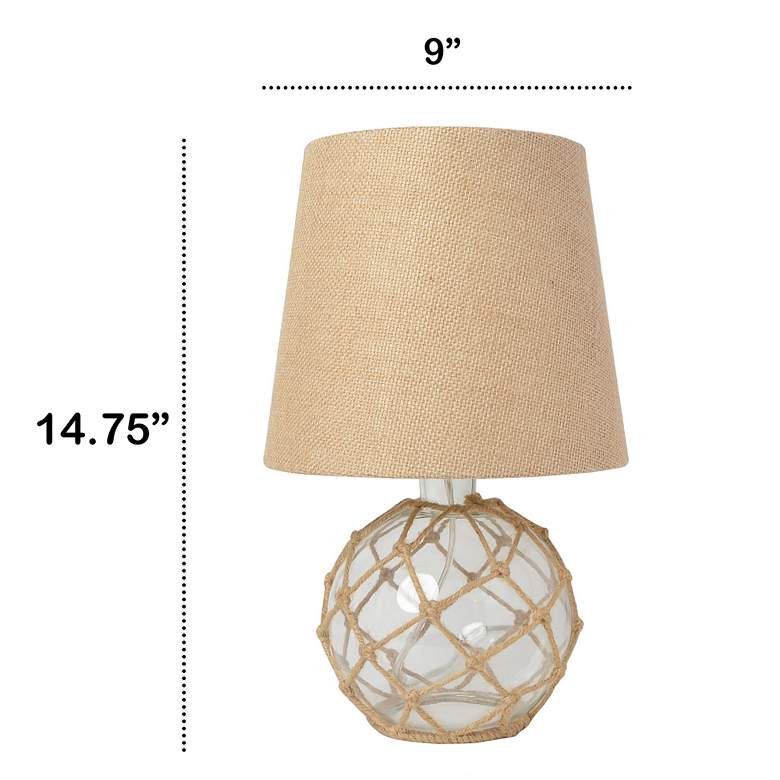 Image 7 Maritime 14 3/4" High Coastal Rope and Clear Glass Accent Table Lamp more views