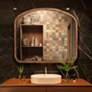 3_Marius Antique Gold 42" x 36" Arch Top Wall Mirror more views