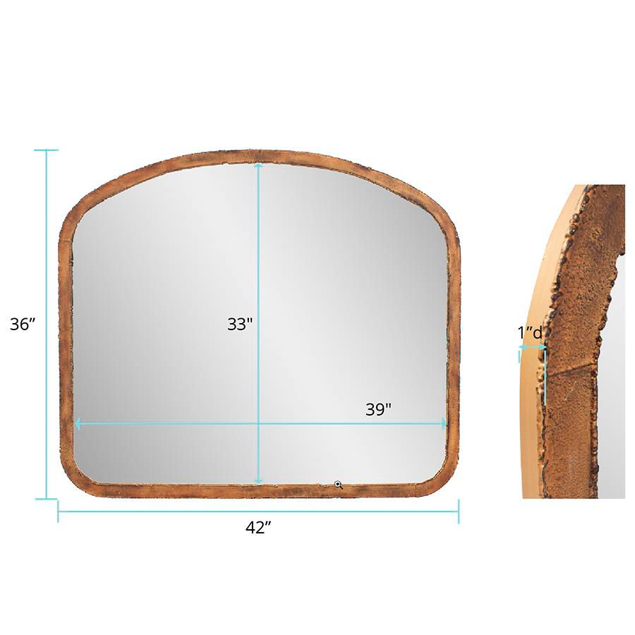 Marius Antique Gold 42" x 36" Arch Top Wall Mirror