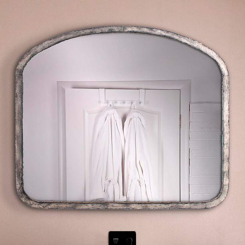 Image 1 Marius Antique Silver 42" x 36" Arched Wall Mirror