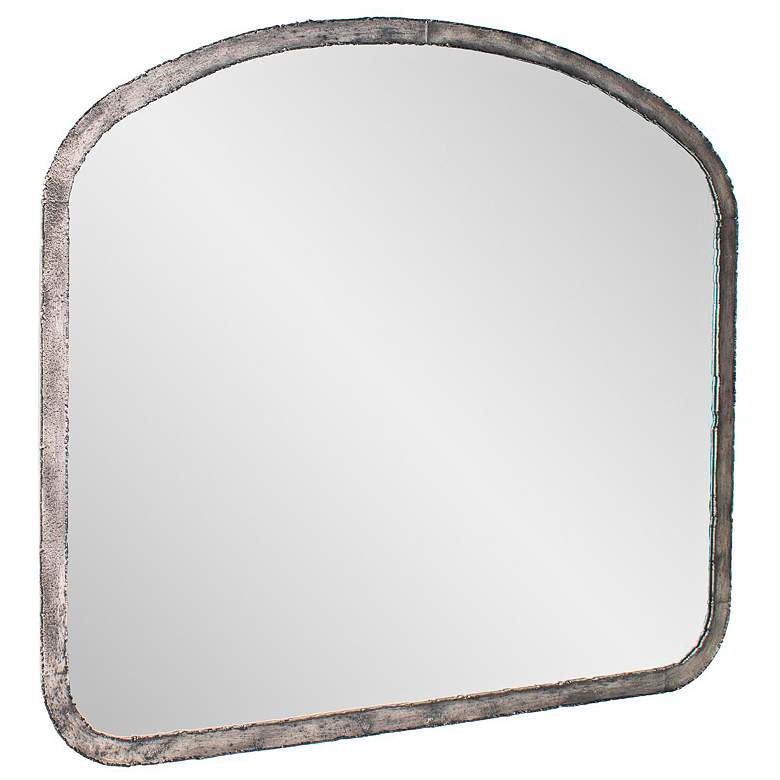 Image 6 Marius Antique Silver 42" x 36" Arched Wall Mirror more views