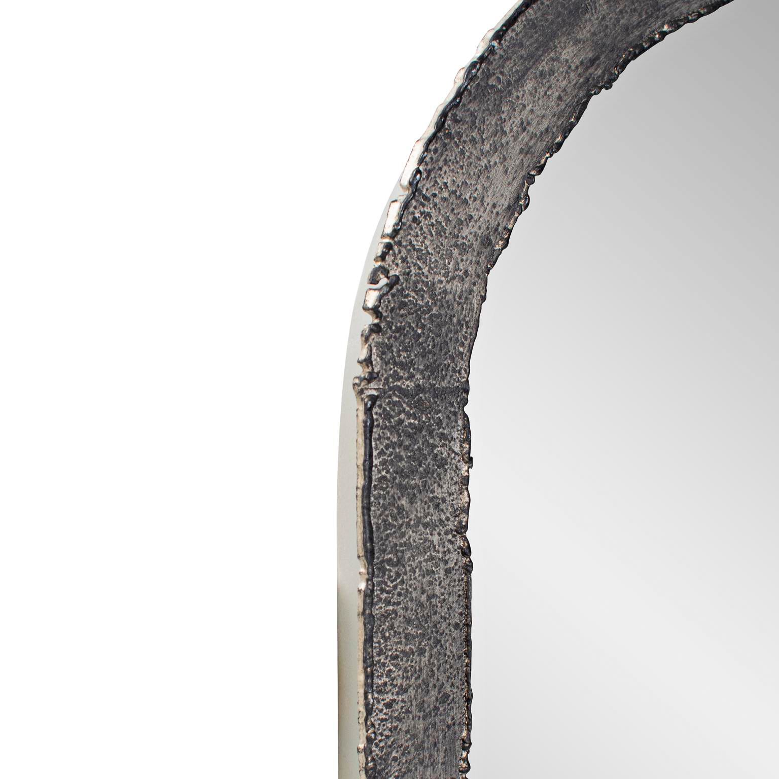 Marius Antique Silver 42" x 36" Arched Wall Mirror