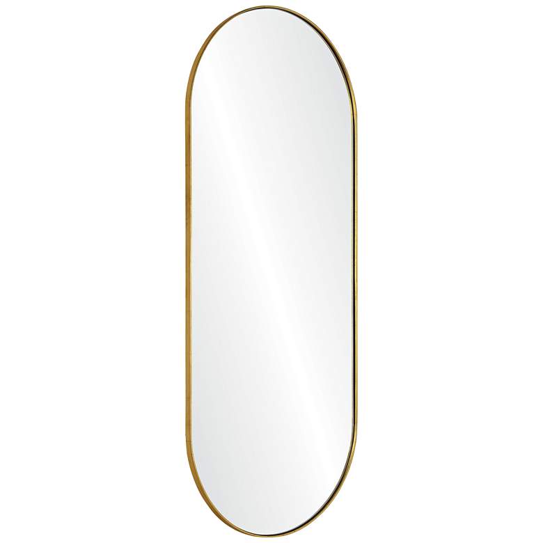 Image 2 Marius Coated Gold Leaf 24" x 60" Oval Wall Mirror