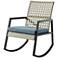 Marjorie Gray and Blue Weave Rattan Patio Rocking Chair
