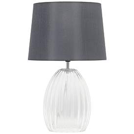 Image2 of Markam 17 3/4"H Clear Fluted Glass Accent Bedside Table Lamp