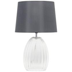 Markam 17 3/4&quot;H Clear Fluted Glass Accent Bedside Table Lamp