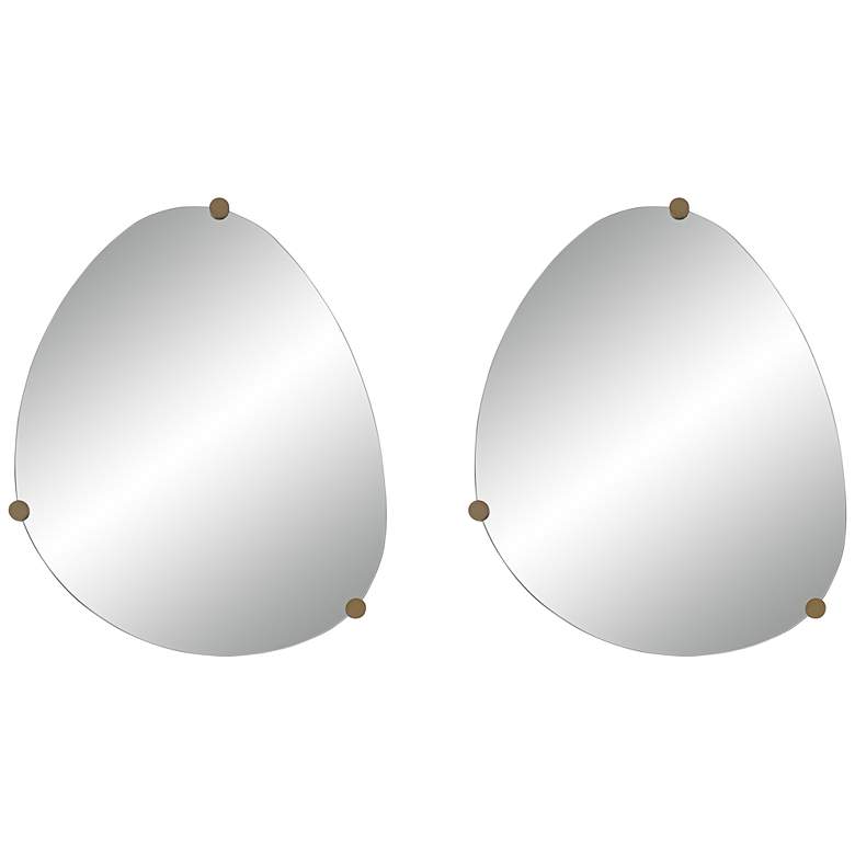 Image 1 Marken Champagne 29" x 36" Oblong Wall Mirrors Set of 2