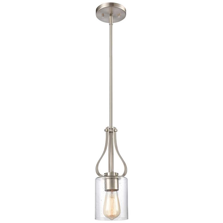 Image 1 Market Square 5 inch Wide 1-Light Mini Pendant - Brushed Nickel