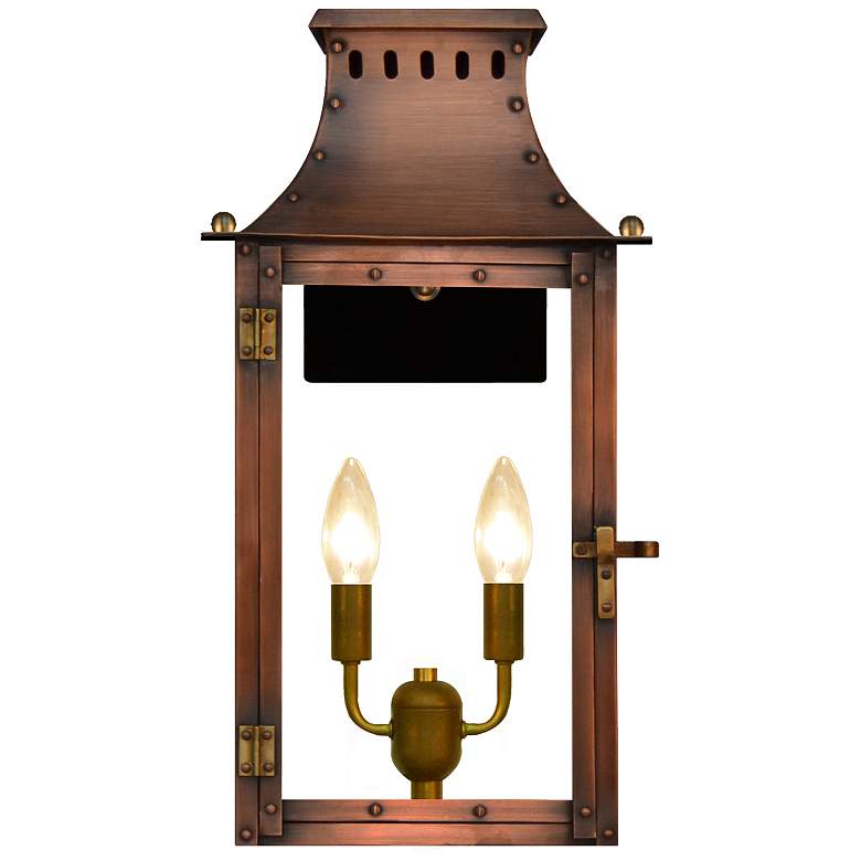 Image 1 Market Street 19" High Antique Copper 2-Light Outdoor Wall Light