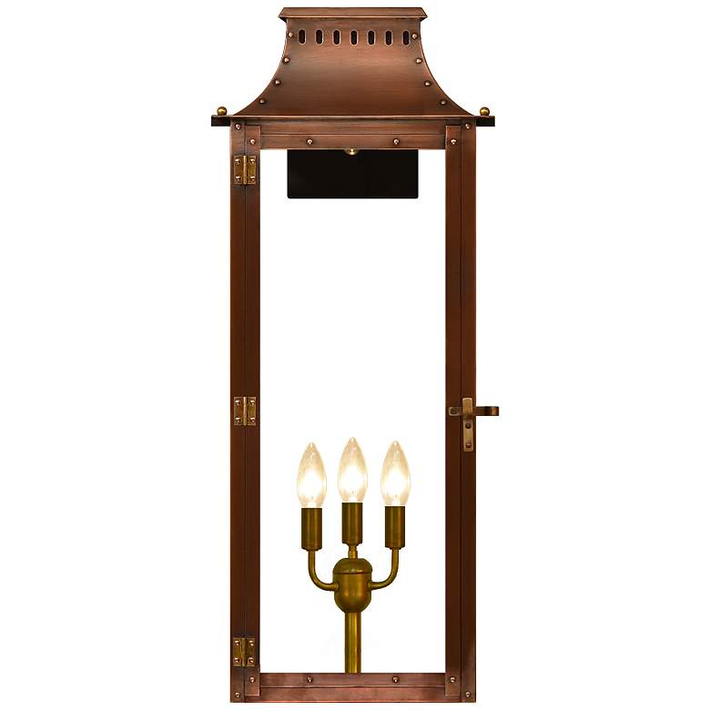 Image 1 Market Street 30" High Antique Copper 3-Light Outdoor Wall Light