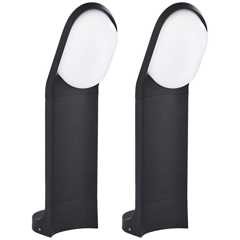 Image 1 Marketa 19 1/2 inchH Black LED Landscape Bollard Lights Set of 2