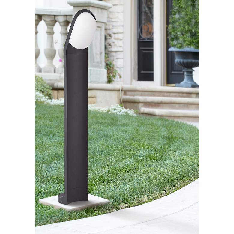 Image 1 Marketa 35 1/2 inch High Black LED Landscape Bollard Light