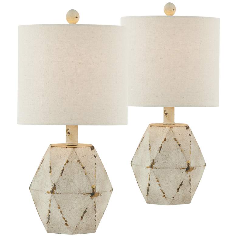 Image 1 Markham 18" High White with Gold Accent Table Lamps Set of 2