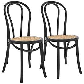 Image2 of Marko Natural and Black Side Chairs Set of 2