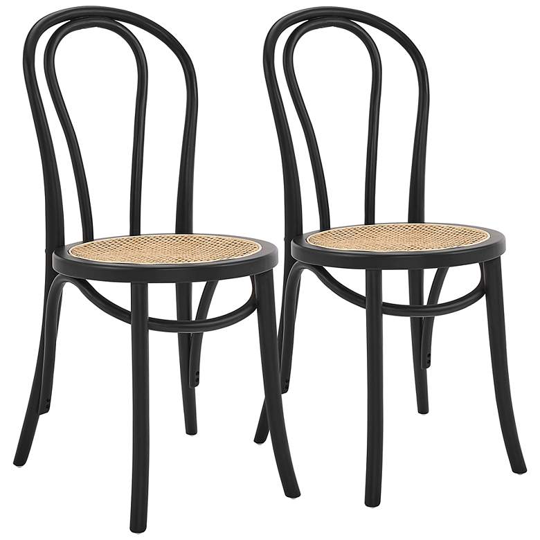 Image 2 Marko Natural and Black Side Chairs Set of 2
