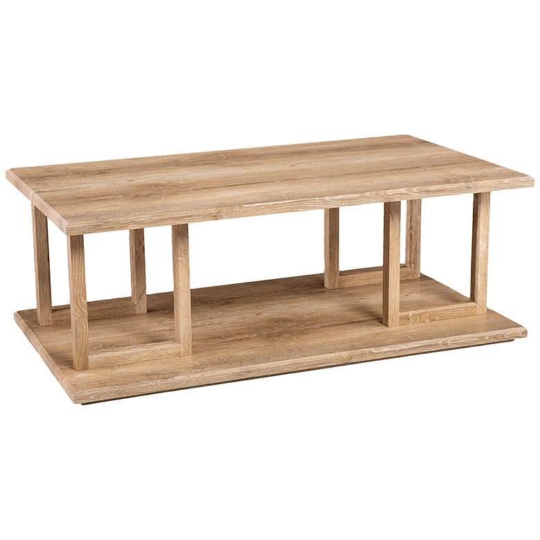 Image 2 Markworth 42 inch Wide Natural Wood Geometric Cocktail Table