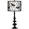 Marla Butterfly Scroll Giclee Paley Black Table Lamp