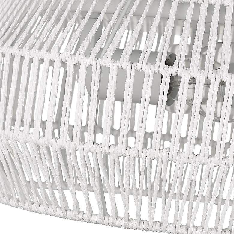 Image 6 Marlee 14 1/8" Wide Flush Mount in Matte White with White Raphia Rope more views