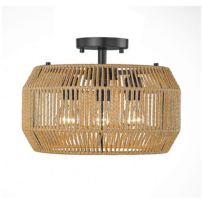 Image 6 Marlee 14" Wide Matte Black 3-Light Ceiling Light more views