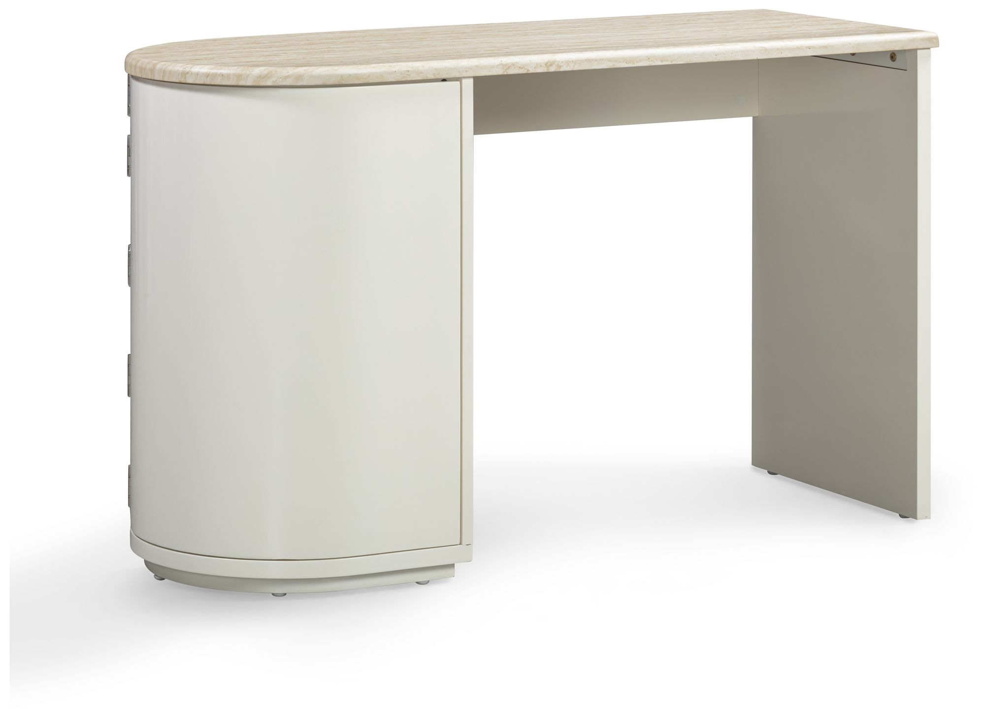 Image 2 Marlene Cream Faux Travertine Desk more views