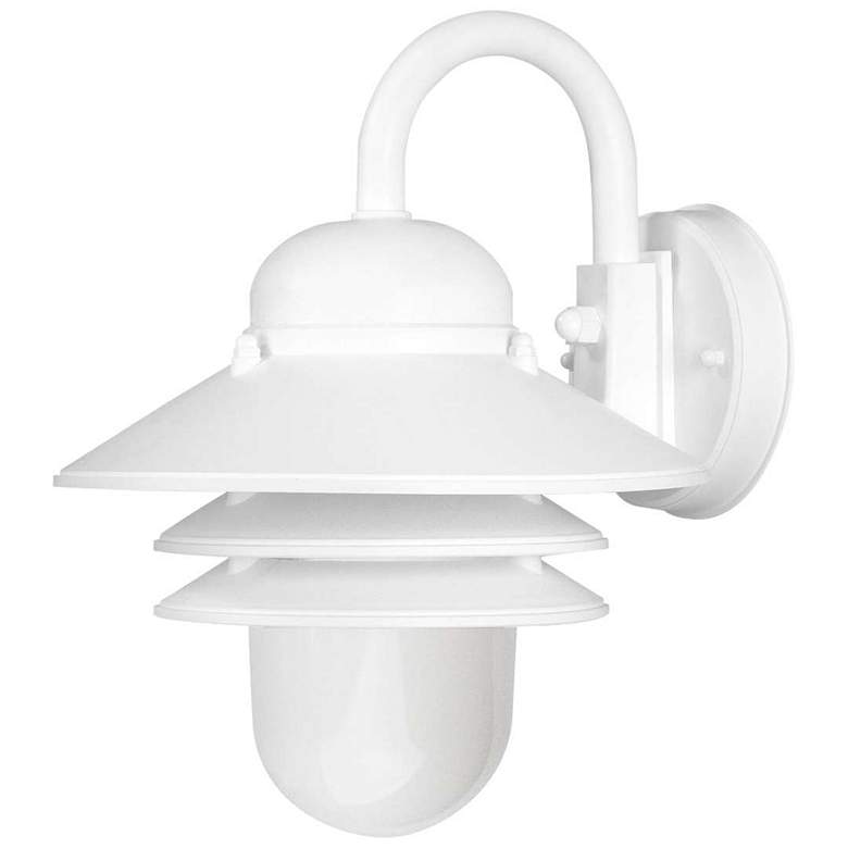 Image 1 Marlex LED Nautical 13" High White Opal Outdoor Wall Light