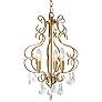 Marley 13" Wide Gold Metal and Crystal 3-Light Chandelier