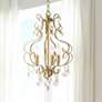 Marley 13" Wide Gold Metal and Crystal 3-Light Chandelier