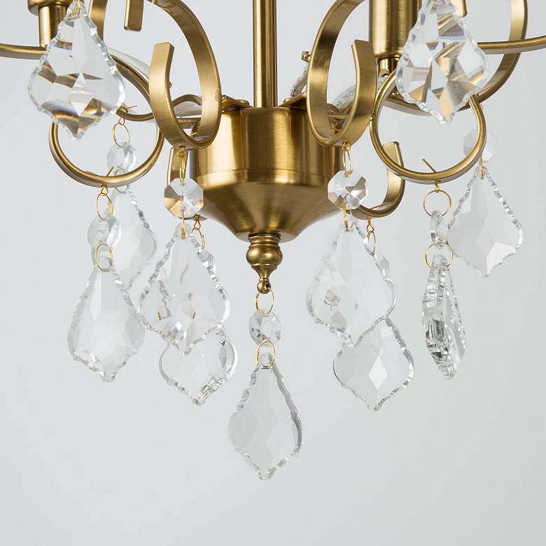 Image 4 Marley 13 inch Wide Gold Metal and Crystal 3-Light Chandelier more views
