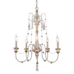 Marley 21 1/2&quot; Wide Distressed Gray-White 5-Light Chandelier