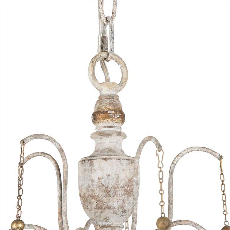 Image 2 Marley 21 1/2 inch Wide Distressed Gray-White 5-Light Chandelier more views