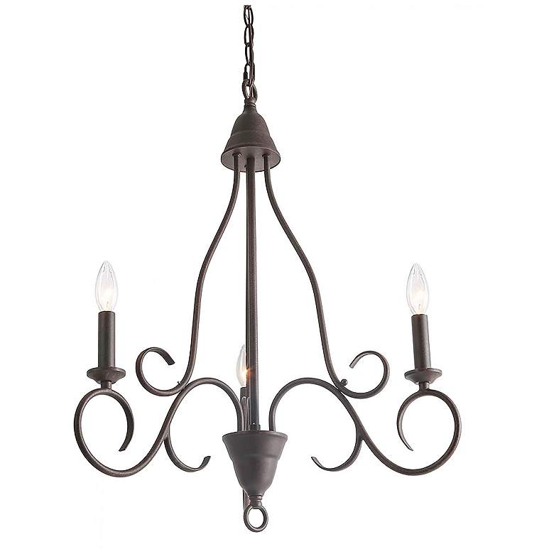 Image 1 Marley 24" Wide Rustic 3-Light Chandelier
