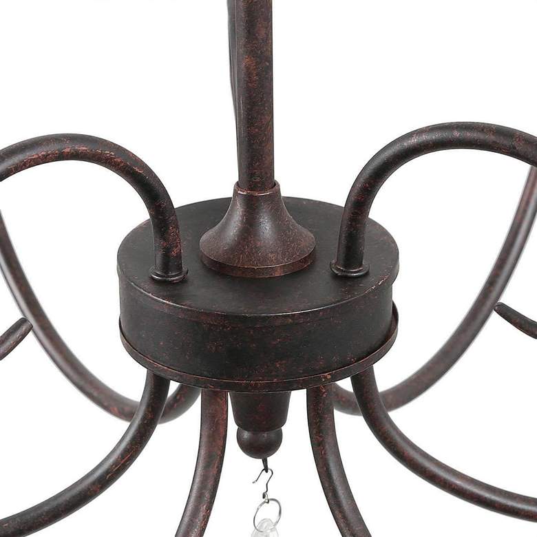 Image 2 Marley 28" Wide Crystal and Rust Finish 6-Light Candle Chandelier more views