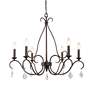 Marley 28" Wide Crystal and Rusty Black 6-Light Candle Chandelier