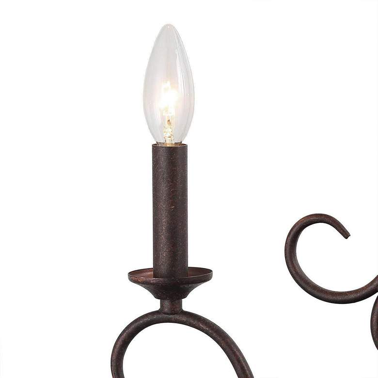 Image 3 Marley 28 inch Wide Crystal and Rusty Black 6-Light Candle Chandelier more views