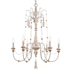 Marley 29&quot; Wide Distressed Gray-White 6-Light Chandelier