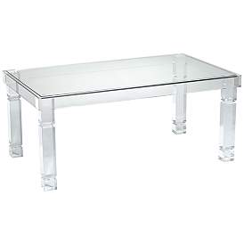 Image3 of Marley 42" Wide Acrylic and Glass Rectangular Modern Coffee Table