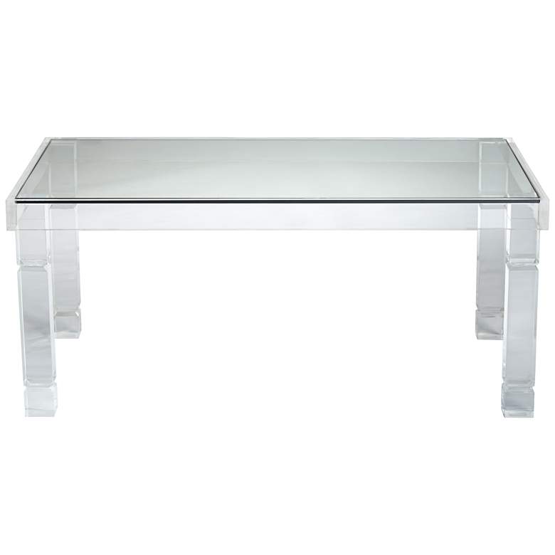 Image 4 Marley 42" Wide Acrylic and Glass Rectangular Modern Coffee Table more views