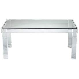 Image4 of Marley 42" Wide Acrylic and Glass Rectangular Modern Coffee Table more views