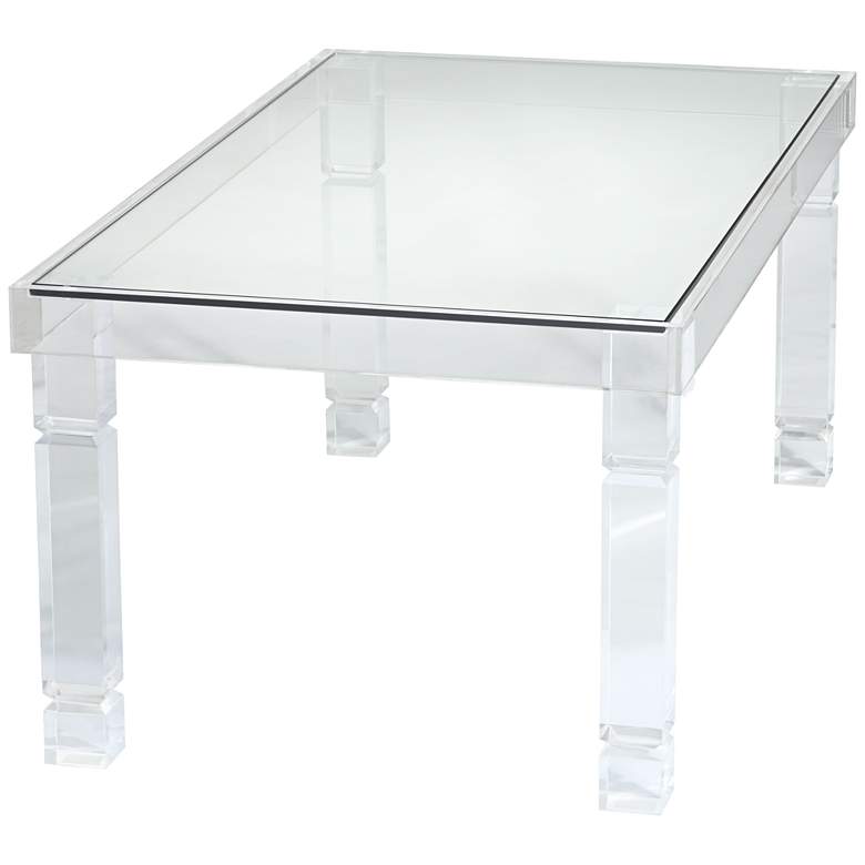 Image 5 Marley 42" Wide Acrylic and Glass Rectangular Modern Coffee Table more views