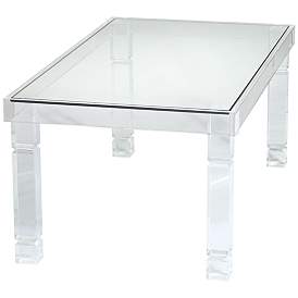 Image5 of Marley 42" Wide Acrylic and Glass Rectangular Modern Coffee Table more views