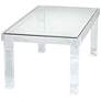 Marley 42" Wide Acrylic and Glass Rectangular Modern Coffee Table in scene