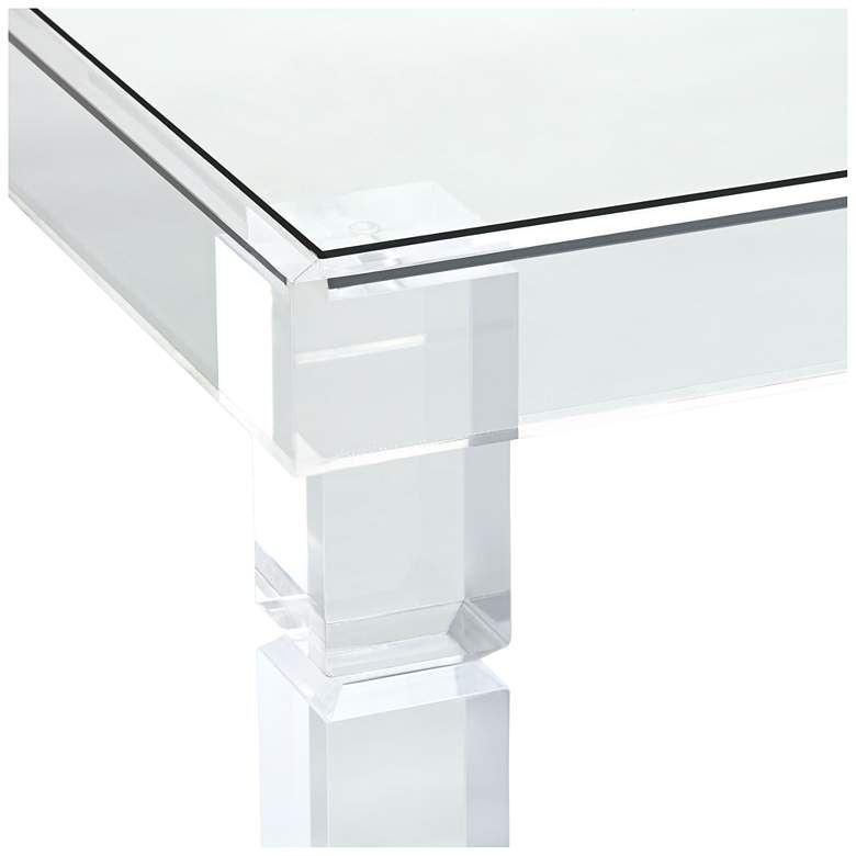 Image 6 Marley 42 inch Wide Acrylic and Glass Rectangular Modern Coffee Table more views