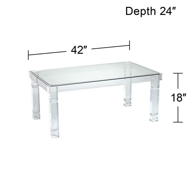 Image 7 Marley 42" Wide Acrylic and Glass Rectangular Modern Coffee Table more views