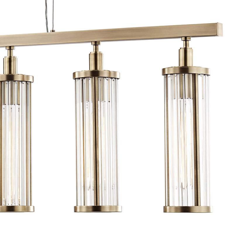 Image 3 Marley 46 1/2 inch Wide Aged Brass Kitchen Island Light Pendant more views